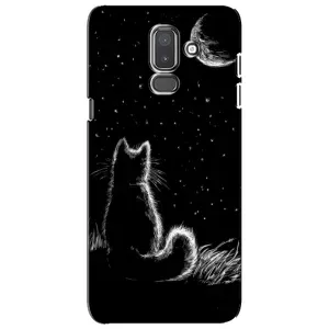 Чехол с принтом «Котик и луна» для Samsung Galaxy J8 2018 (J810)