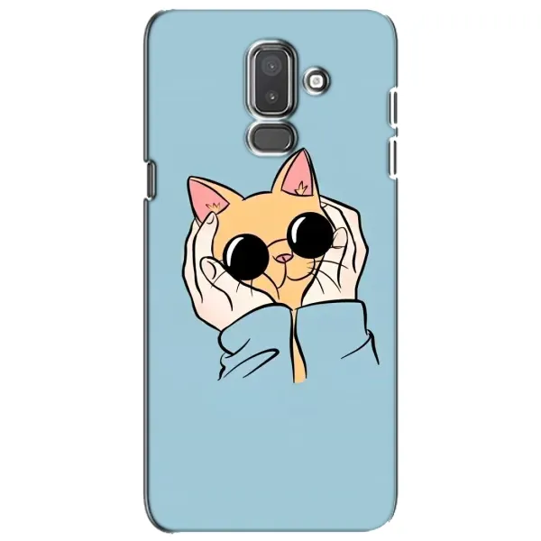 Чохол з принтом «Котик в окулярах» для Samsung Galaxy J8 2018 (J810)