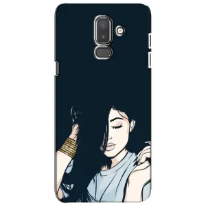 Чехол с печатью для Samsung Galaxy J8-2018, J810 - (Мода) (AlphaPrint) (Красивая девочка)
