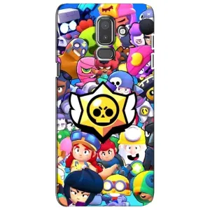 Чехол для Samsung Galaxy J8-2018, J810 Бравл Старс (VPrint) (Лого Brawl Stars)