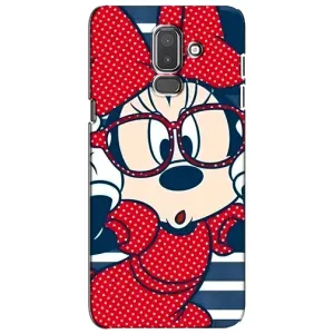 Эксклюзивный чехол для Samsung Galaxy J8-2018, J810 (AlphaPrint - Мультяшные) (Маус в очках)