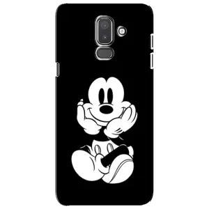 Эксклюзивный чехол для Samsung Galaxy J8-2018, J810 (AlphaPrint - Мультяшные) (Микки на черном)