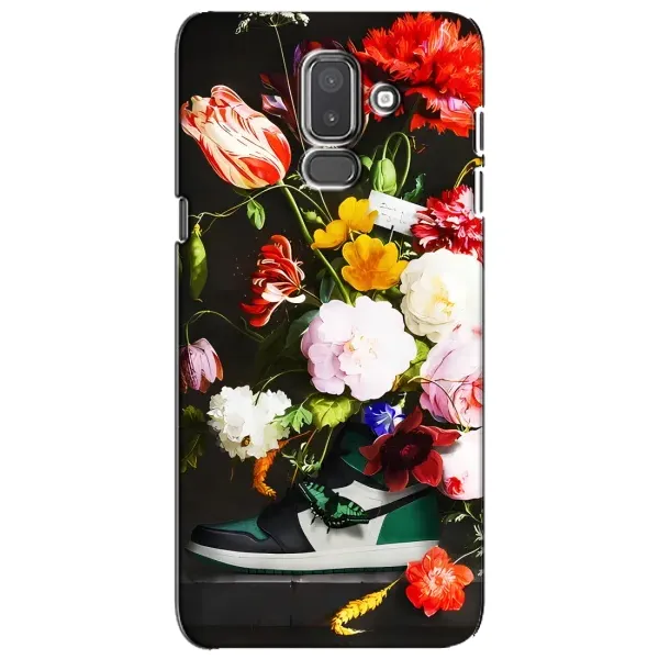 Чехол с принтом «Nike цветы» для Samsung Galaxy J8 2018 (J810)