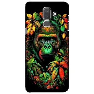 Чохол з Мавпами Samsung Galaxy J8-2018, J810 - (AlphaPrint) (Мавпа в квітах)