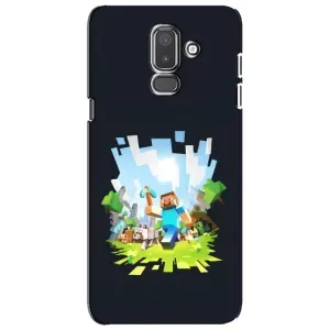 Чехол Майнкрафт на Samsung Galaxy J8-2018, J810 (AlphaPrint) Minecraft (персонажи Minecraft)