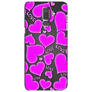 Чехлы для любимой на Самсунг J8-2018, J810 (VPrint) (Pink hearts)