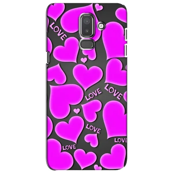 Чехол с принтом «Pink hearts» для Samsung Galaxy J8 2018 (J810)