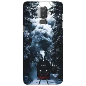 Новорічні, Святкові Чохли для Samsung Galaxy J8-2018, J810 - 2024 год (Зимовий потяг)