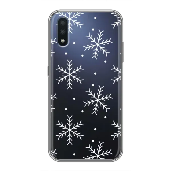Чехол с принтом «Белые снежинки» для Samsung Galaxy M01 (M015)