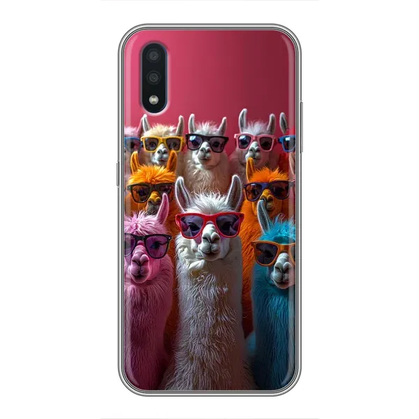 Чохол з принтом «Лами в окулярах» для Samsung Galaxy M01 (M015)