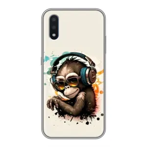 Чохол з Мавпами Sansung Galaxy M01 (M015) - (AlphaPrint) (Макака в навушниках)