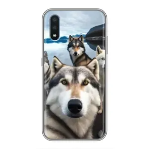 Чохол з Хаскі Sansung Galaxy M01 (M015) - (AlphaPrint) (Селфі Хаскі)