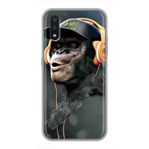 Чохол з Мавпами Sansung Galaxy M01 (M015) - (AlphaPrint) (В навушниках)