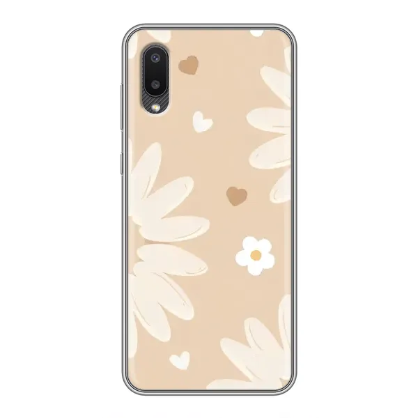 Чехол с принтом «Бежевые цветы» для Samsung Galaxy M02 (M022)
