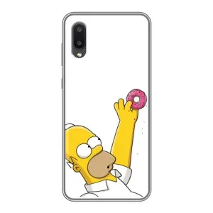 Чjхол з Сімпсонами для Samsung Galaxy M02 (M022) (VPrint) (Гомер з пончиком)