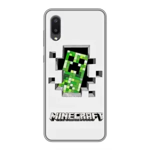 Чохол Майнкрафт на Samsung Galaxy M02 (M022) (AlphaPrint) Minecraft (кріпер Майнкрафт)