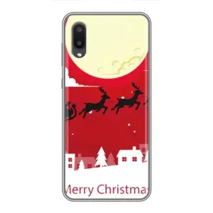 Рождественские Чехлы для Samsung Galaxy M02 (M022) (VPrint) (Санта с оленями)