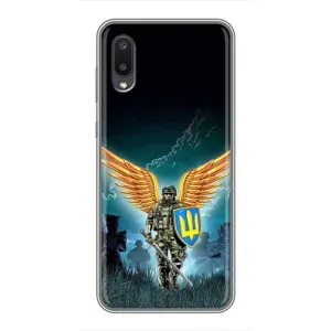 Чехлы с картинкой ЗСУ для Samsung Galaxy M02 (M022) (AlphaPrint) (Солдат ЗСУ)