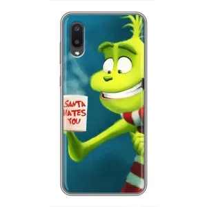 Рождественские Чехлы для Samsung Galaxy M02 (M022) (VPrint) (Зеленый Гринч)