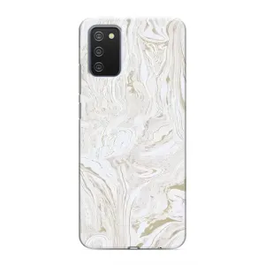 Мраморний чехол на Samsung Galaxy M02s (VPrint) (Білий мрамор)