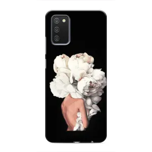 Чехлы (ART) Цветы на Samsung Galaxy M02s (VPrint) (Белые цветы)
