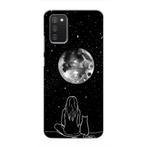 Чохол з малюнком кіт на Samsung Galaxy M02s (Дівчина з котом)