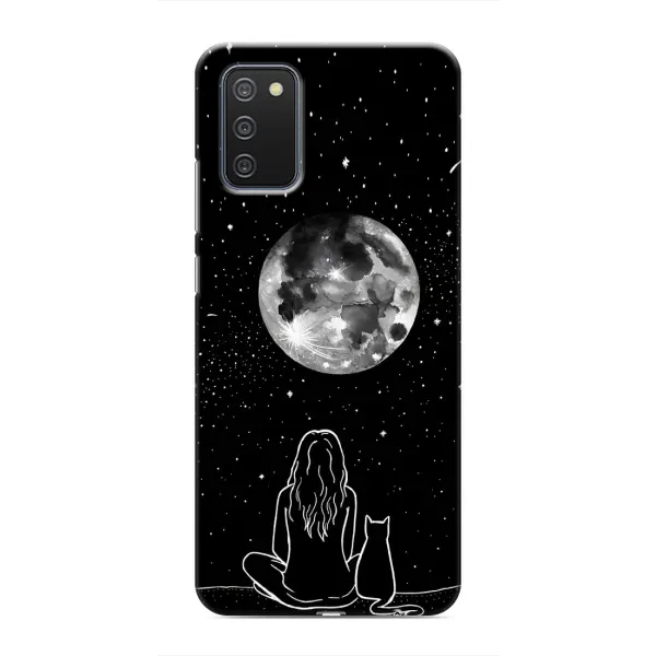 Чохол з принтом «Дівчина з котом» для Samsung Galaxy M02s