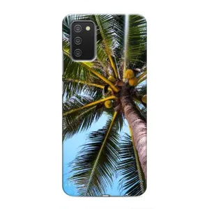 Силиконовый чехол с КАРТИНКАМИ лето для Samsung Galaxy M02s (AlphaPrint) (Пальма)