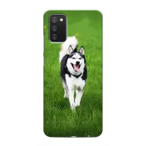 Чохол з Хаскі Samsung Galaxy M02s - (AlphaPrint) (Радісний Хаскі)