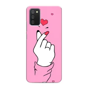 Чехол с принтом для Samsung Galaxy M02s (AlphaPrint - Знак сердечка)