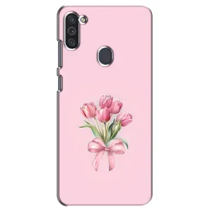 Чохол з розовим принтом для Samsung Galaxy M11 (Букет квітів)