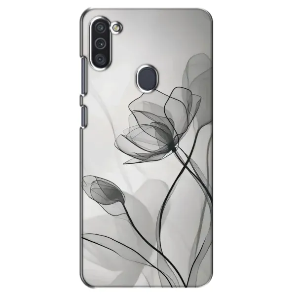 Чехол с принтом «Черные цветы» для Samsung Galaxy M11