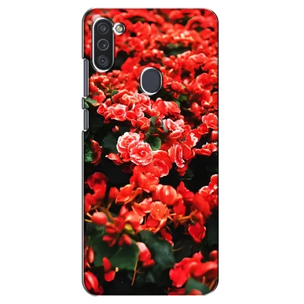 Чехол с принтом «Цветы красные» для Samsung Galaxy M11