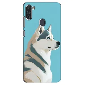Чехол с Хаски для Samsung Galaxy M11 - (AlphaPrint) (Хаски арт)