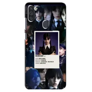 Чехлы Венсдей на Samsung Galaxy M11 Уэнсдей (AlphaPrint) (коллаж Уэнздей)