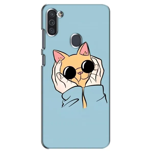 Чохол з принтом «Котик в окулярах» для Samsung Galaxy M11