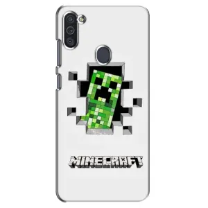 Чехол Майнкрафт на Samsung Galaxy M11 (AlphaPrint) Minecraft (крипер Майнкрафт)