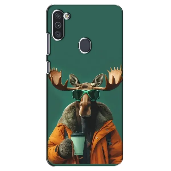 Чохол з принтом «Лось з кавою» для Samsung Galaxy M11