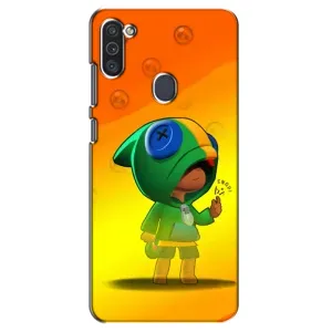 Чехол для Samsung Galaxy M11 Бравл Старс (VPrint) (Мальчик Леон)