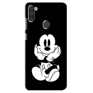 Эксклюзивный чехол для Samsung Galaxy M11 (AlphaPrint - Мультяшные) (Микки на черном)