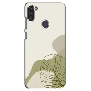 Силиконовый чехол с принтом в цветах на Samsung Galaxy M11 (Зеленая монстера дизайн)