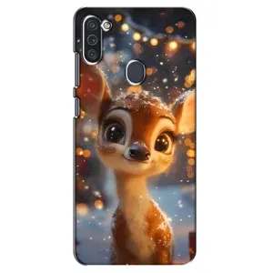 Яскравий чохол для Samsung Galaxy M11 з Зимові Оленята (Оленятко серед гірлянд)