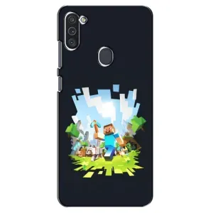 Чехол Майнкрафт на Samsung Galaxy M11 (AlphaPrint) Minecraft (персонажи Minecraft)