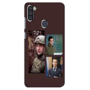 Чехол для Samsung Galaxy M11 (AlphaPrint - с принтом Зеленского) (Президент)