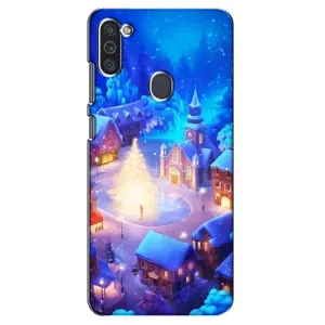 Рождественские Чехлы для Samsung Galaxy M11 (VPrint) (Рождественский город)