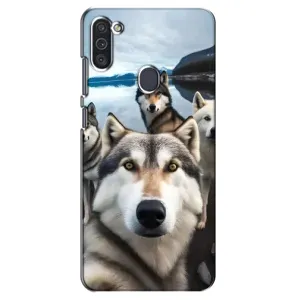 Чехол с Хаски для Samsung Galaxy M11 - (AlphaPrint) (Селфи ХАски)