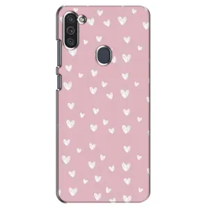 Чохол з розовим принтом для Samsung Galaxy M11 (Сердечки на рожевому)