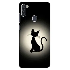 Чехол с принтом для Samsung Galaxy M11 (AlphaPrint) Модные коты (Силуэт котика)