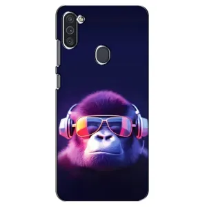 Чехол с Обезьянами Samsung Galaxy M11 - (AlphaPrint) (Стильная обезьяна)