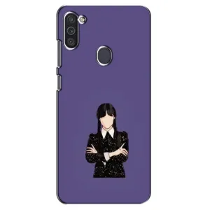 Чехлы Венсдей на Samsung Galaxy M11 Уэнсдей (AlphaPrint) (Уэнздей в черном)